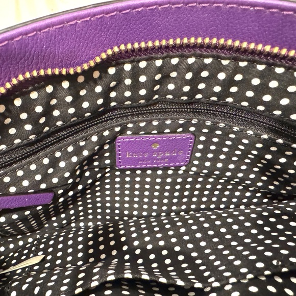Kate Spade Medium Vintage Purple Leather Crossbody Bag with Bow and Gold Accents - Picture 8 of 14